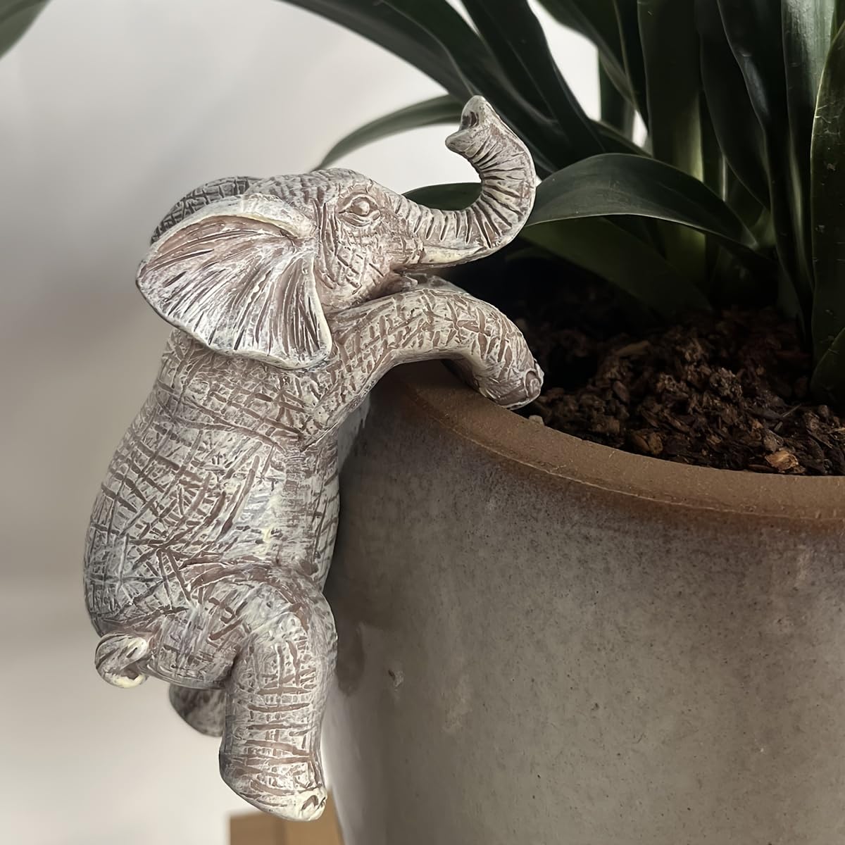 Figura elefante resina colgante soporte maceta jardín