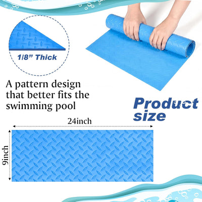 Tapete antideslizante escalones piscina 24x9pulg