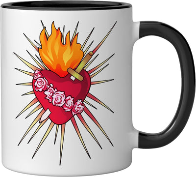 Taza cerámica Sacred Heart Romeo y Julieta amor trágico negro/blanco
