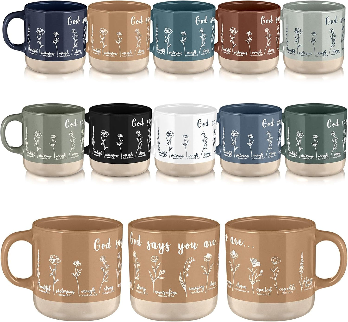 Tazas cristianas Didaey para mujer 13 oz con versículos bíblicos