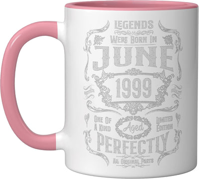 Taza Cerámica Edición 27 Años Junio 1999 Rosa/Blanca