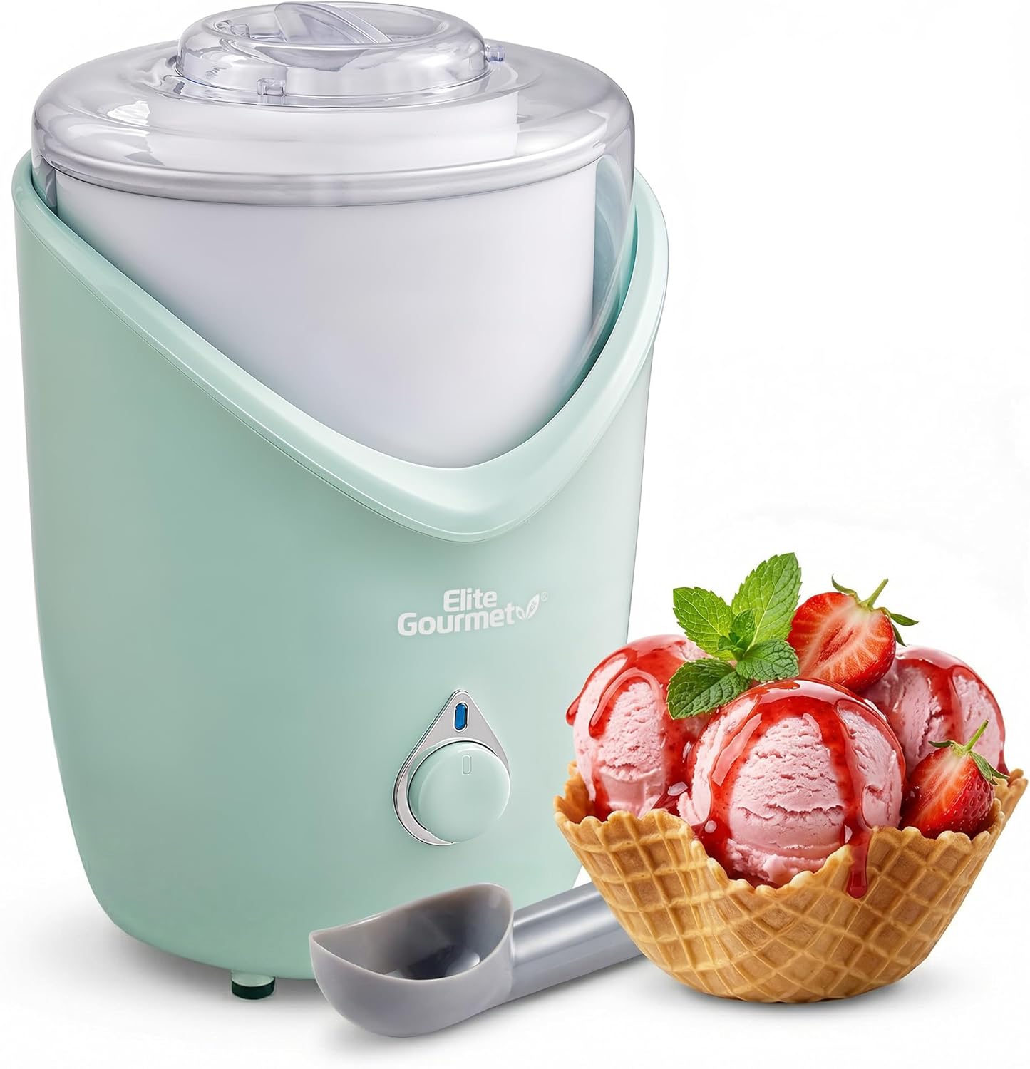 Máquina helados 2qt eléctrica con congelador doble