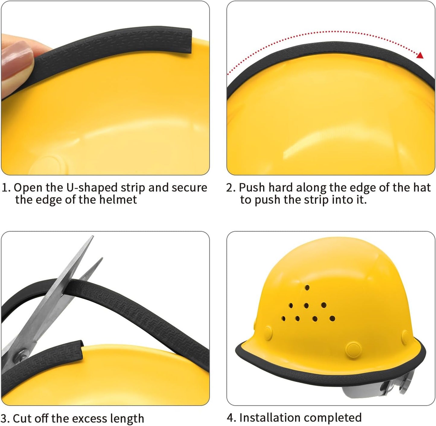 Pack 10 Protectores Casco Hombres Borde 39.3pulg Negro