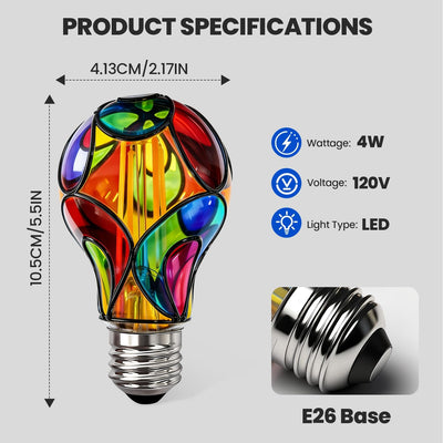 Bombilla LED A19 4W color ámbar decorativa