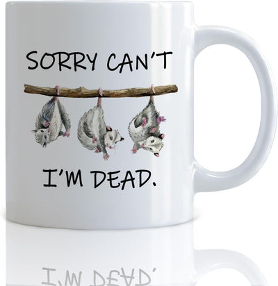 Tazas de café divertidas con temática de zarigüeyas para regalar