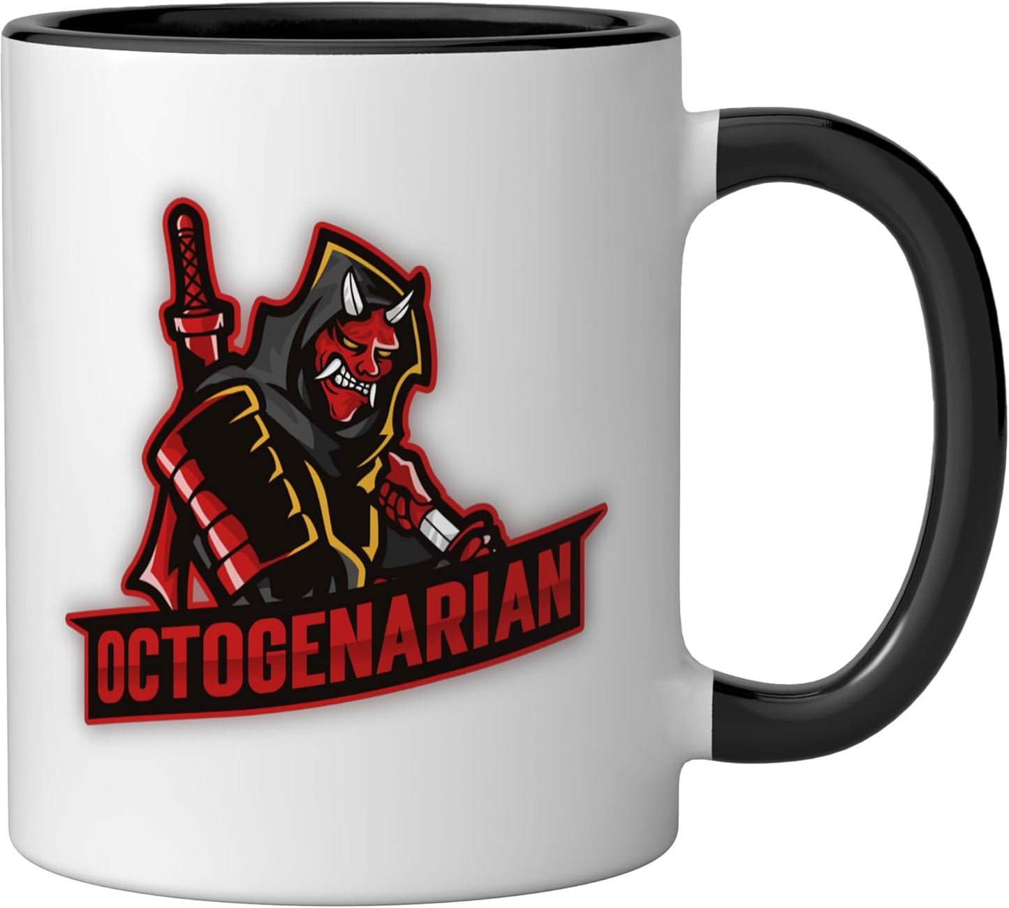 Taza Cerámica Cumpleaños 80 Años Negro/Blanco