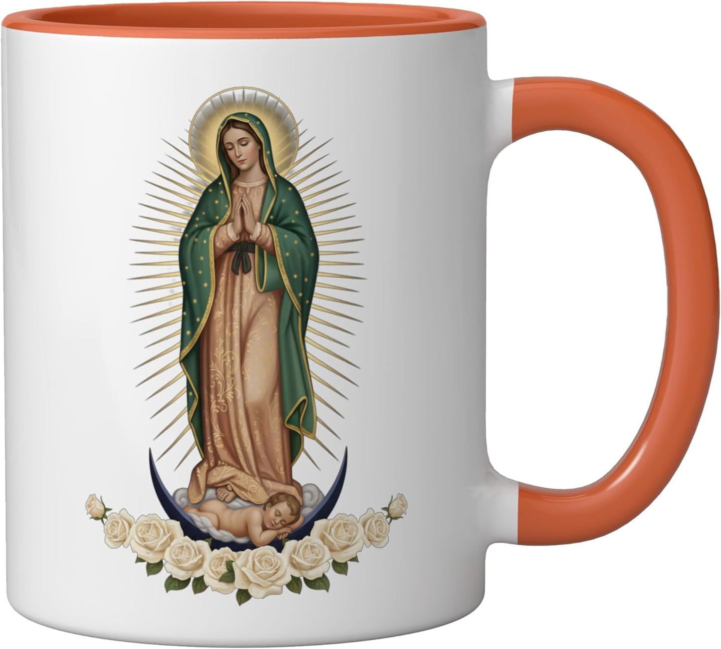Taza cerámica Nuestra Señora de Guadalupe Virgen Maria estilo latino