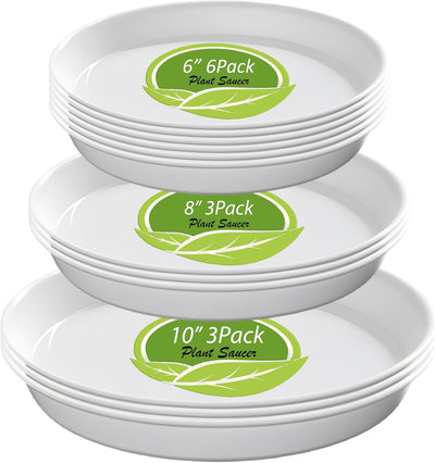 12 Pzas Platillos Plástico 6-10pulg para Plantas Interior Exterior