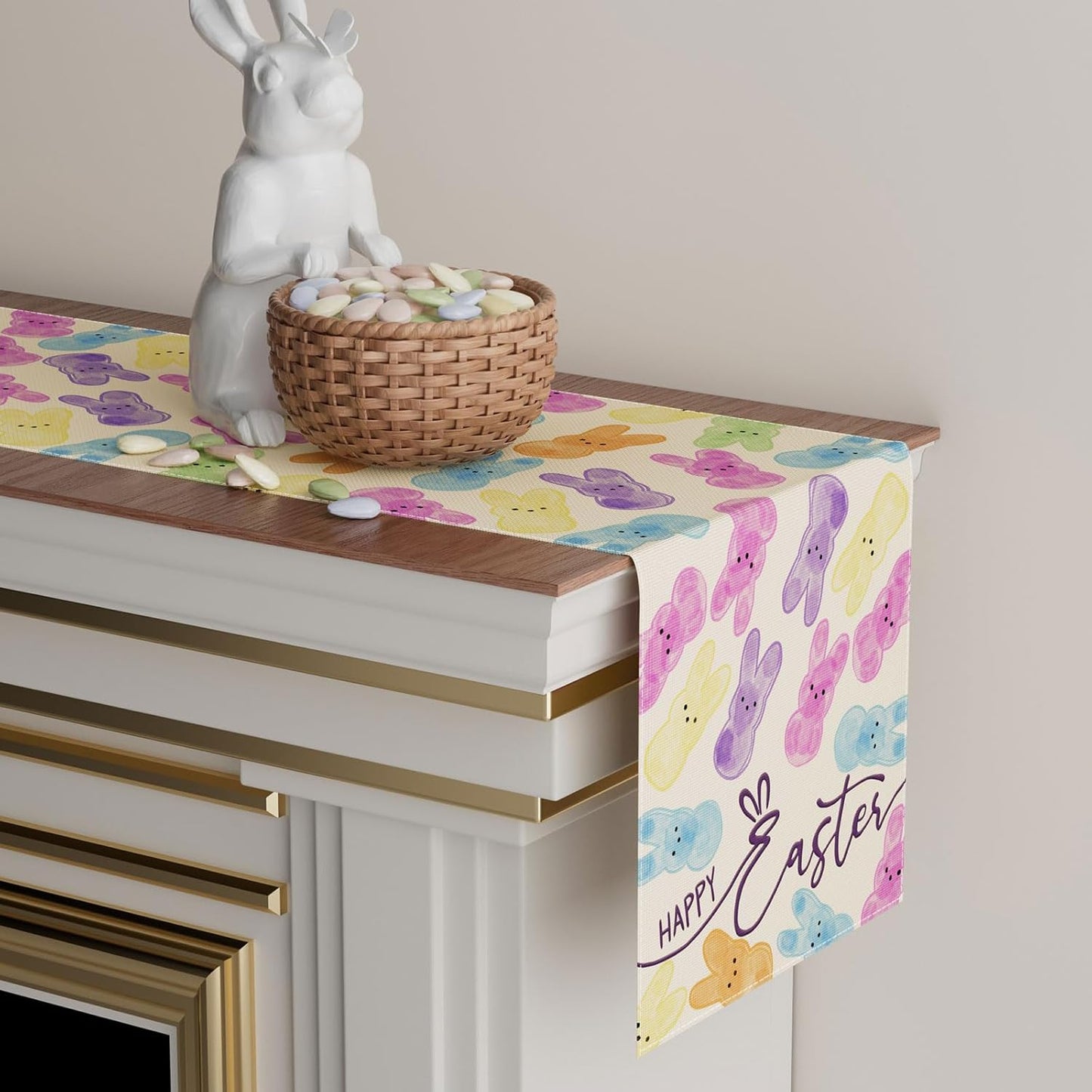 Decoración Pascua Conejo Colorida 13x60pulg