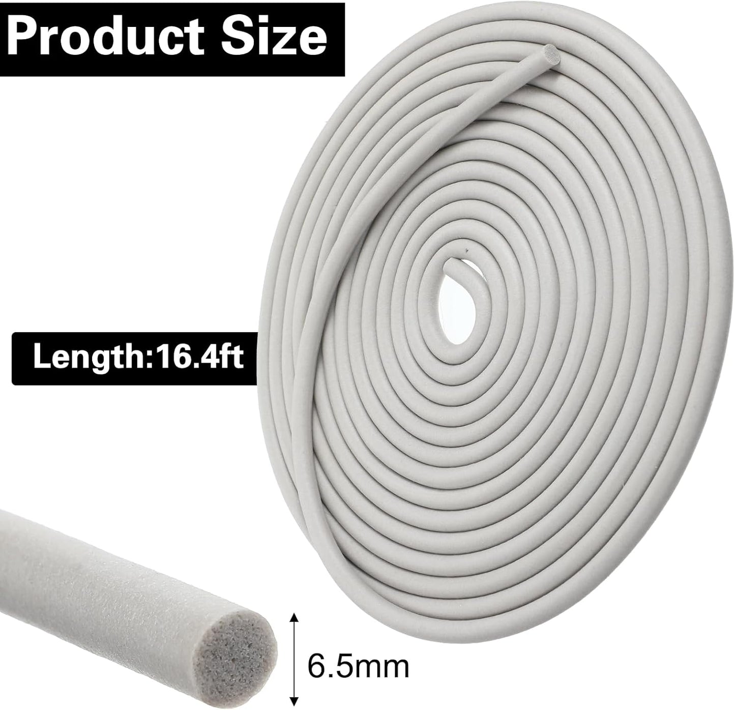 Varilla espuma 16.4pulg sello tira clima protector grietas 1/4pulg