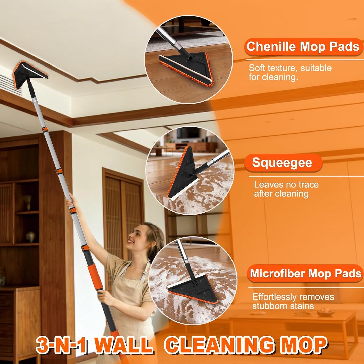 Kit limpiador alcance 26ft poste extensión paredes ventanas techo