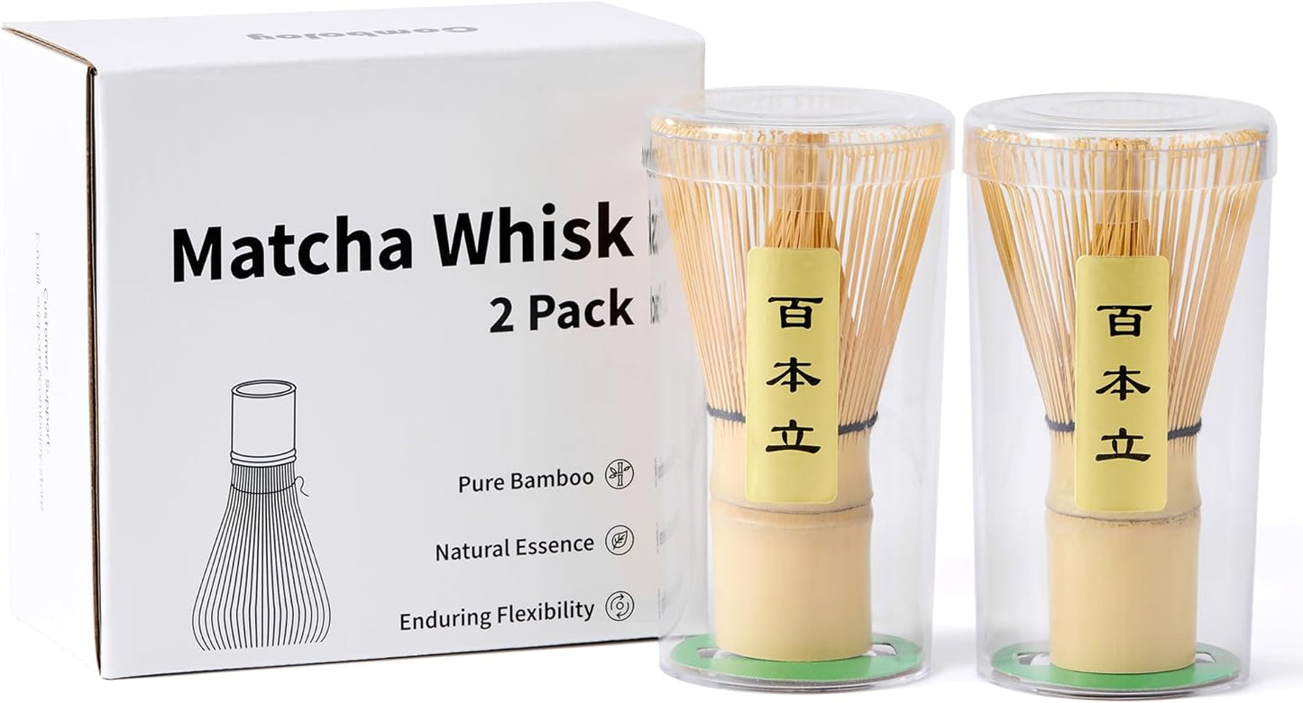 Juego de 2 batidores de matcha de bambú tradicionales japoneses