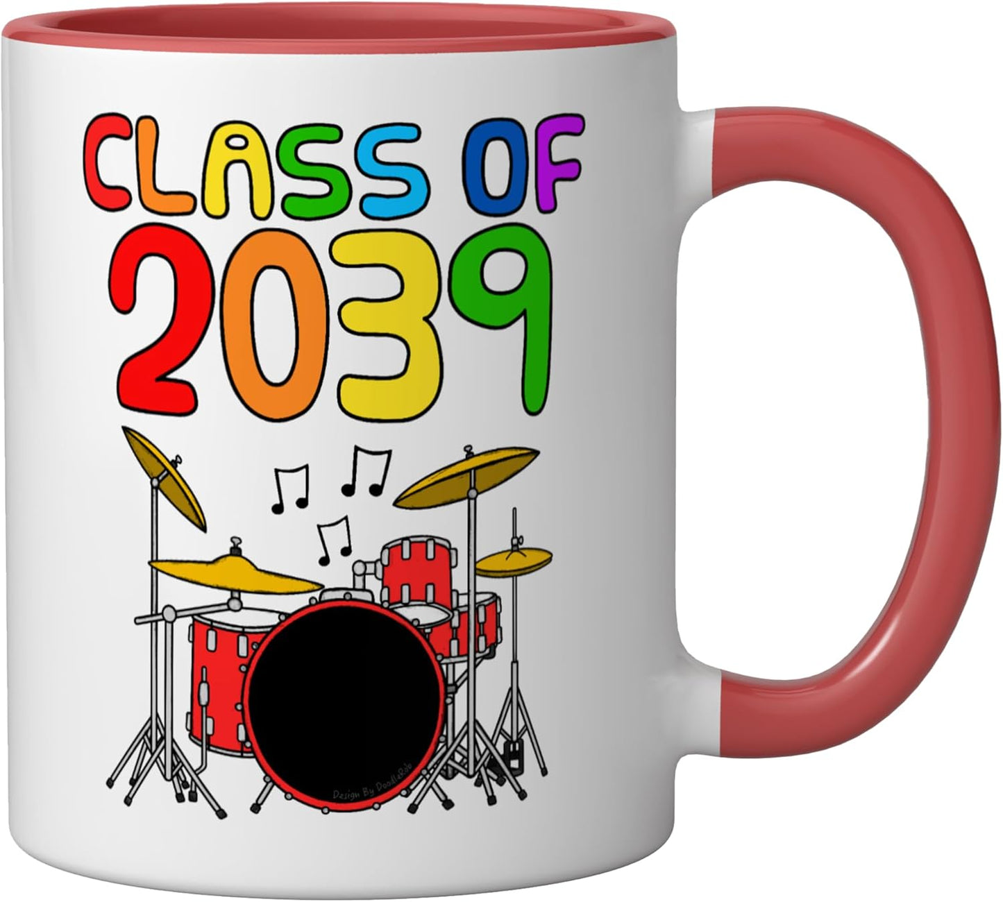 Taza cerámica para kindergarten Class of 2039 roja/blanca