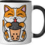 Taza Cerámica Gato Kawaii para Niños y Mujeres Negro/Blanco