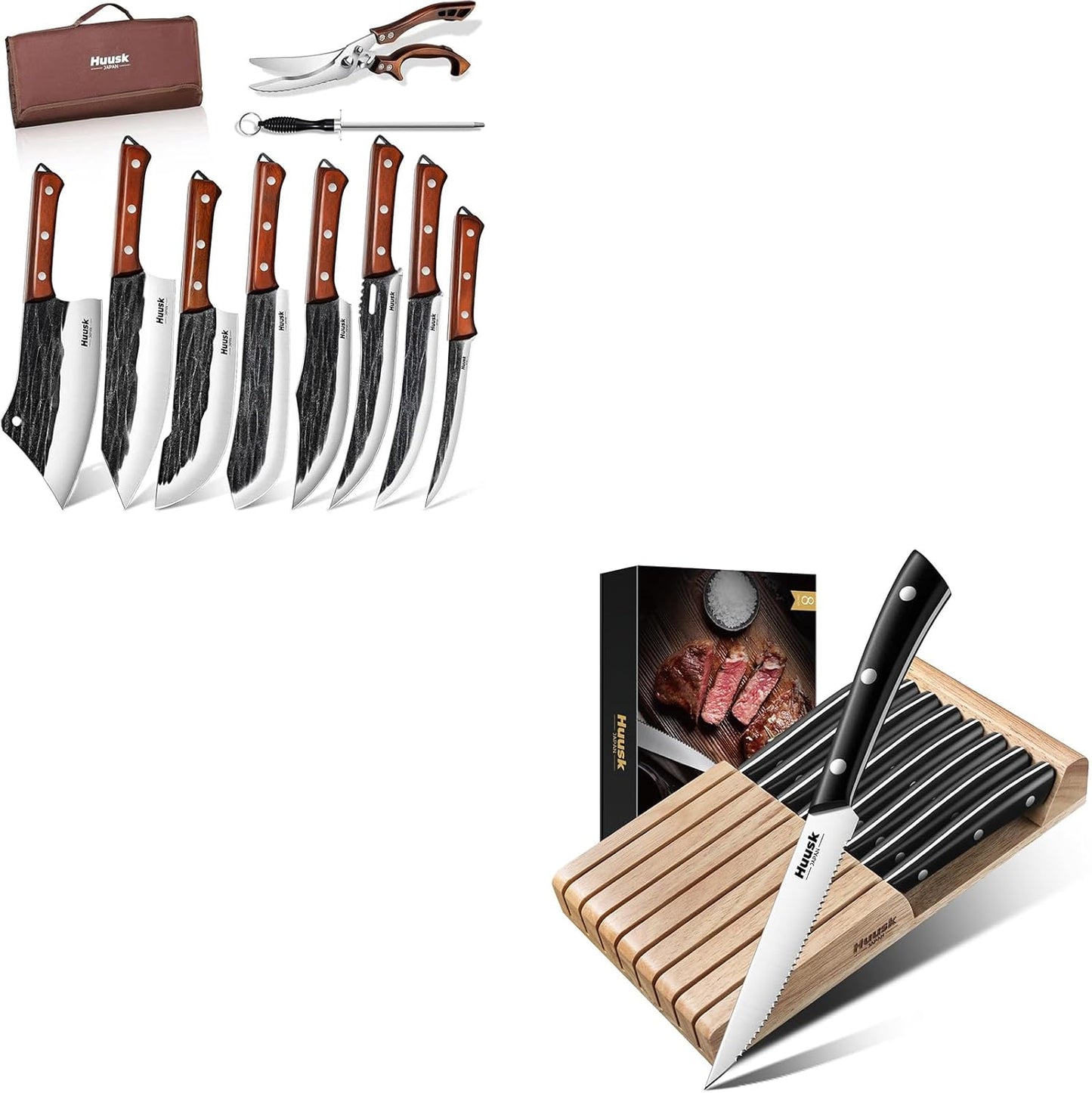 Set 8 Cuchillos Chef Huusk con Bloque y Funda