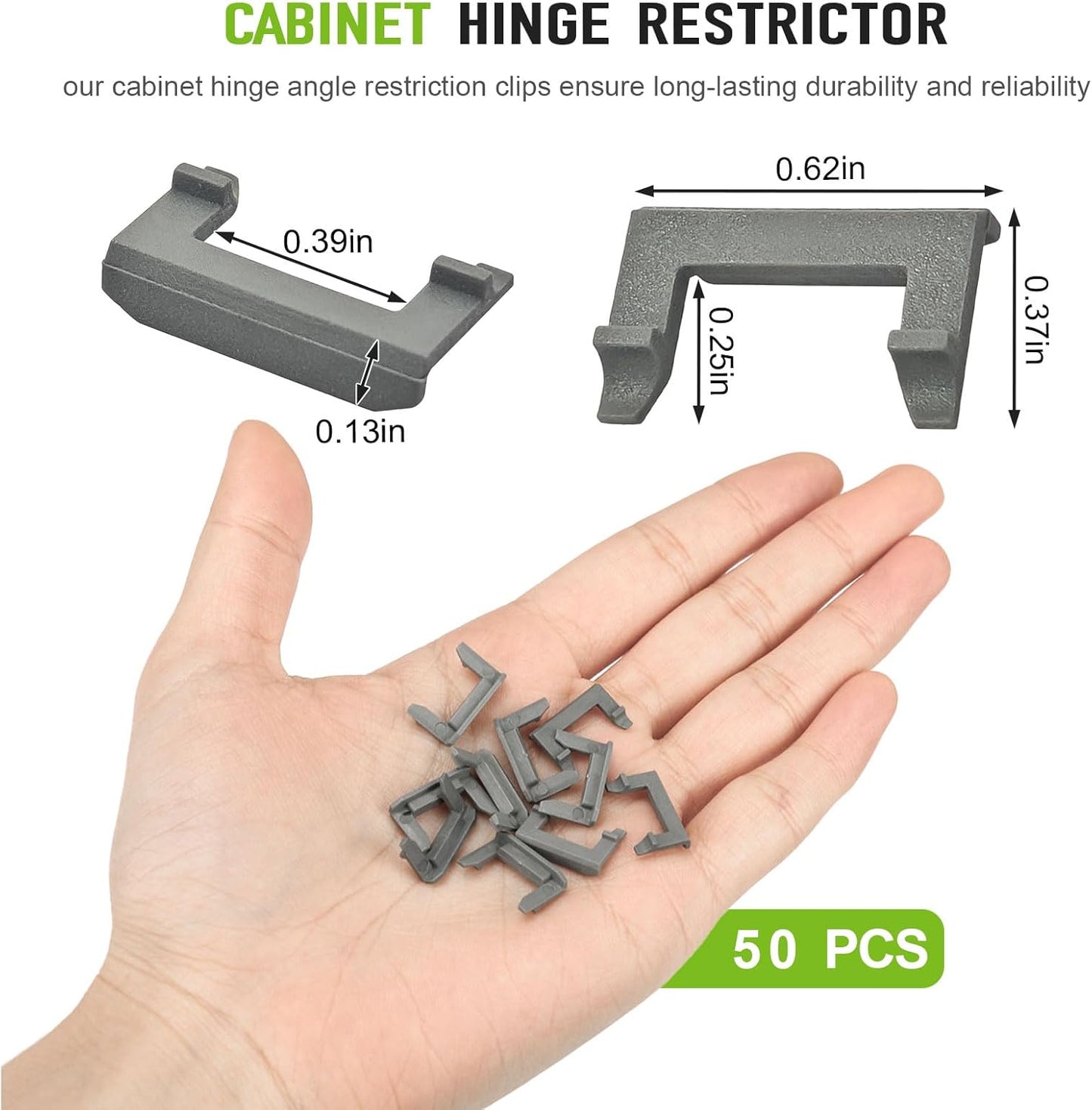 50 Clips Restrictor Bisagra 86-90 Grados Puerta Gabinete