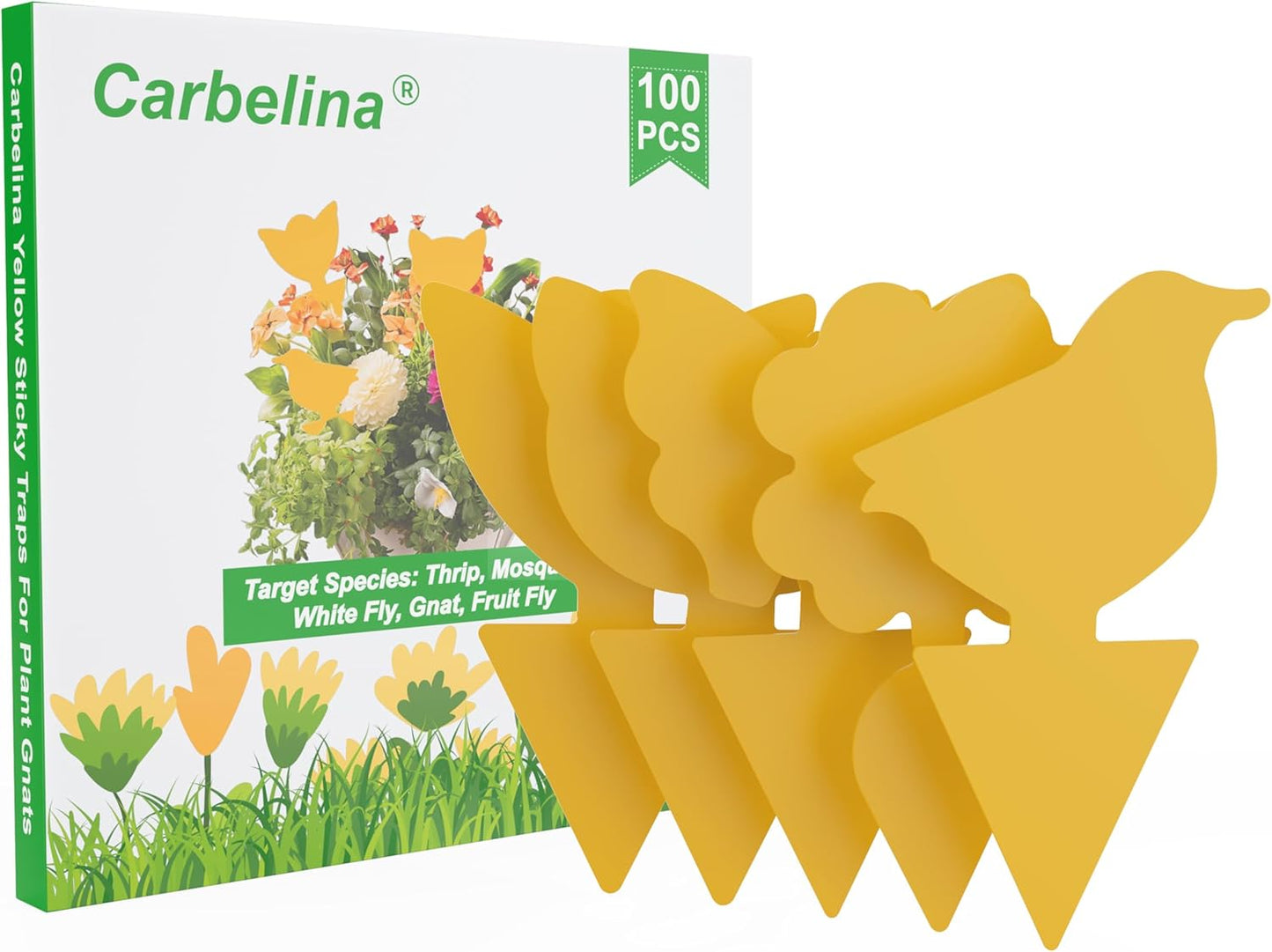 Trampas adhesivas amarillas para mosquitos plantas 100uds