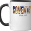 Taza cerámica Coventry diseño vintage Inglaterra negro/blanco