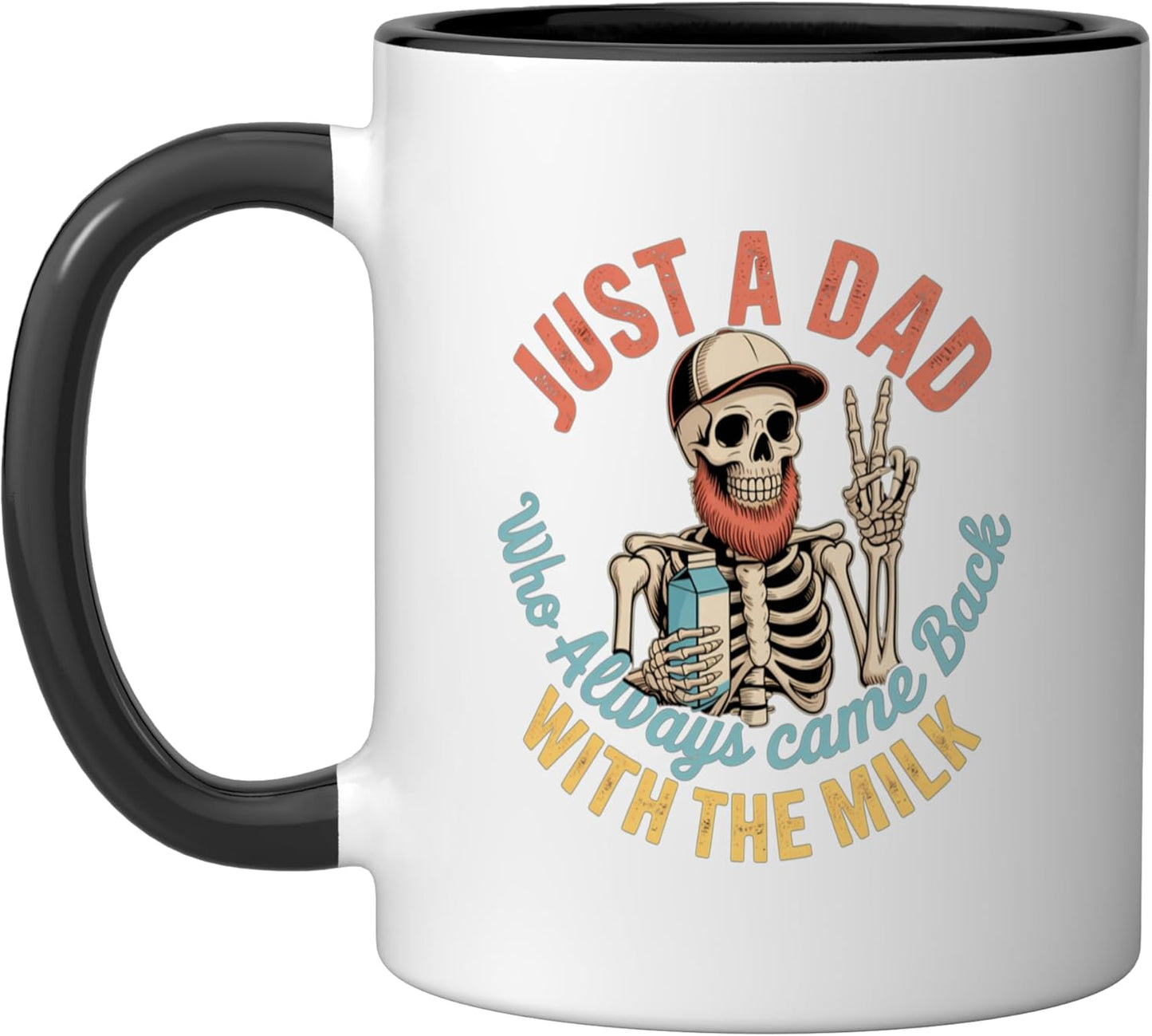 Taza Cerámica Papa Just A Dad con Leche Negro/Blanco