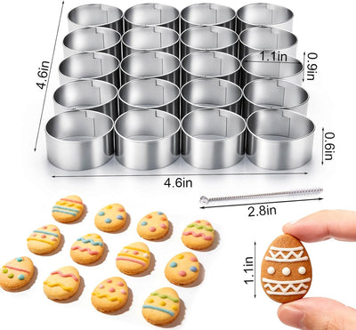 Cortador galletas huevo 1.2pulg metal 20 cavidades