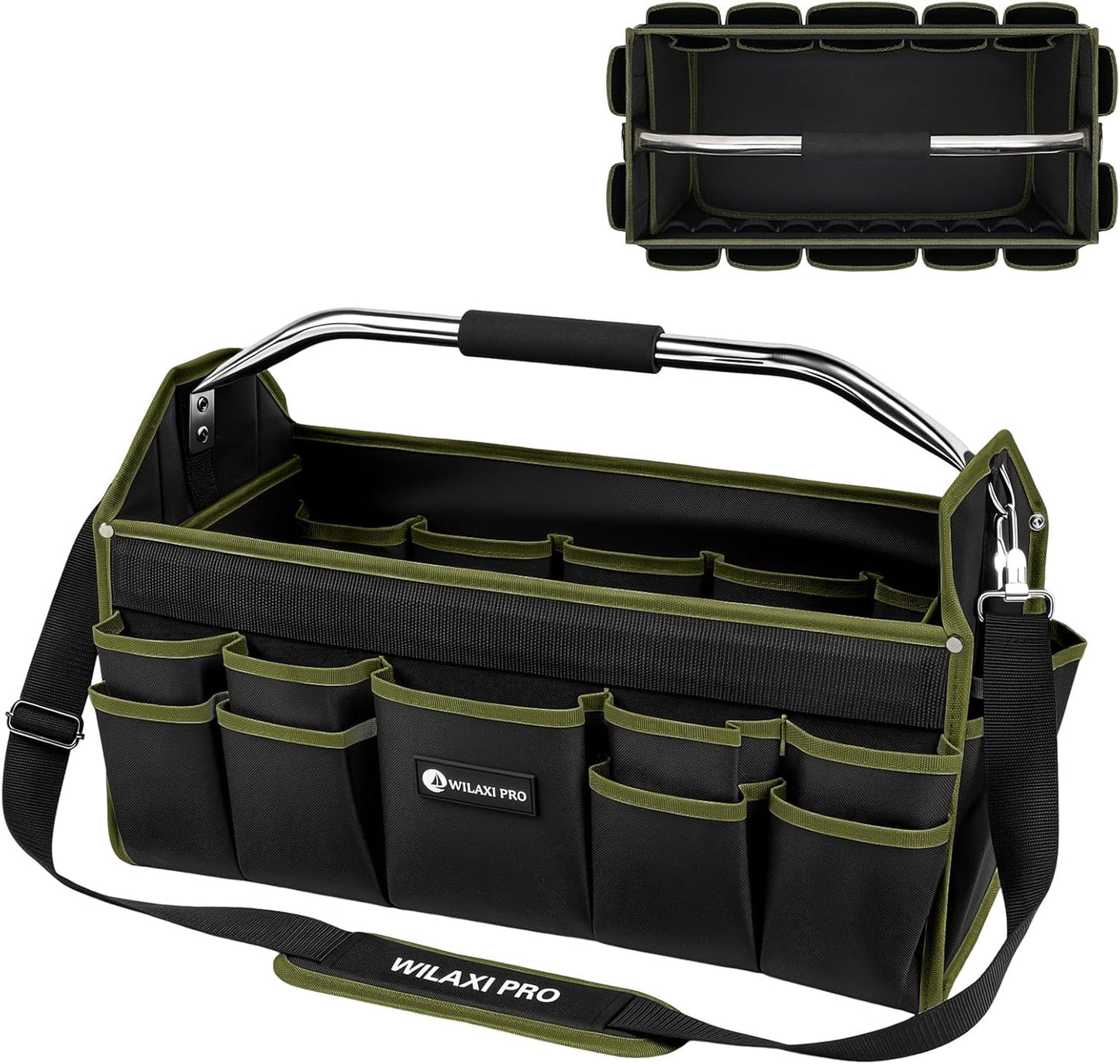 Bolsa herramientas 22pulg 33 bolsillos plegable con asa