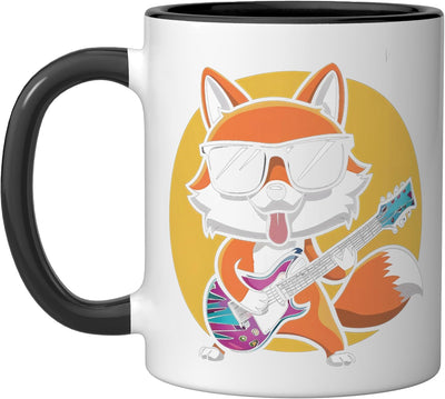 Taza Cerámica Gato con Guitarra Negro/Blanco