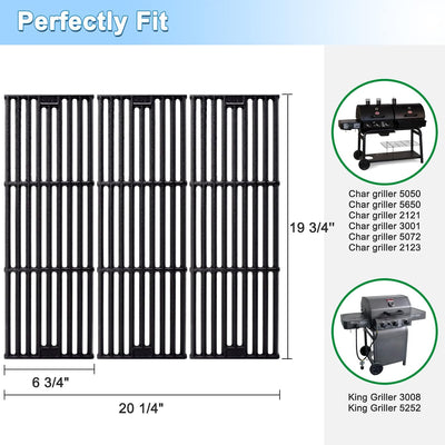 Rejilla hierro fundido para parrilla Char Griller 5050 19 3/4pulg