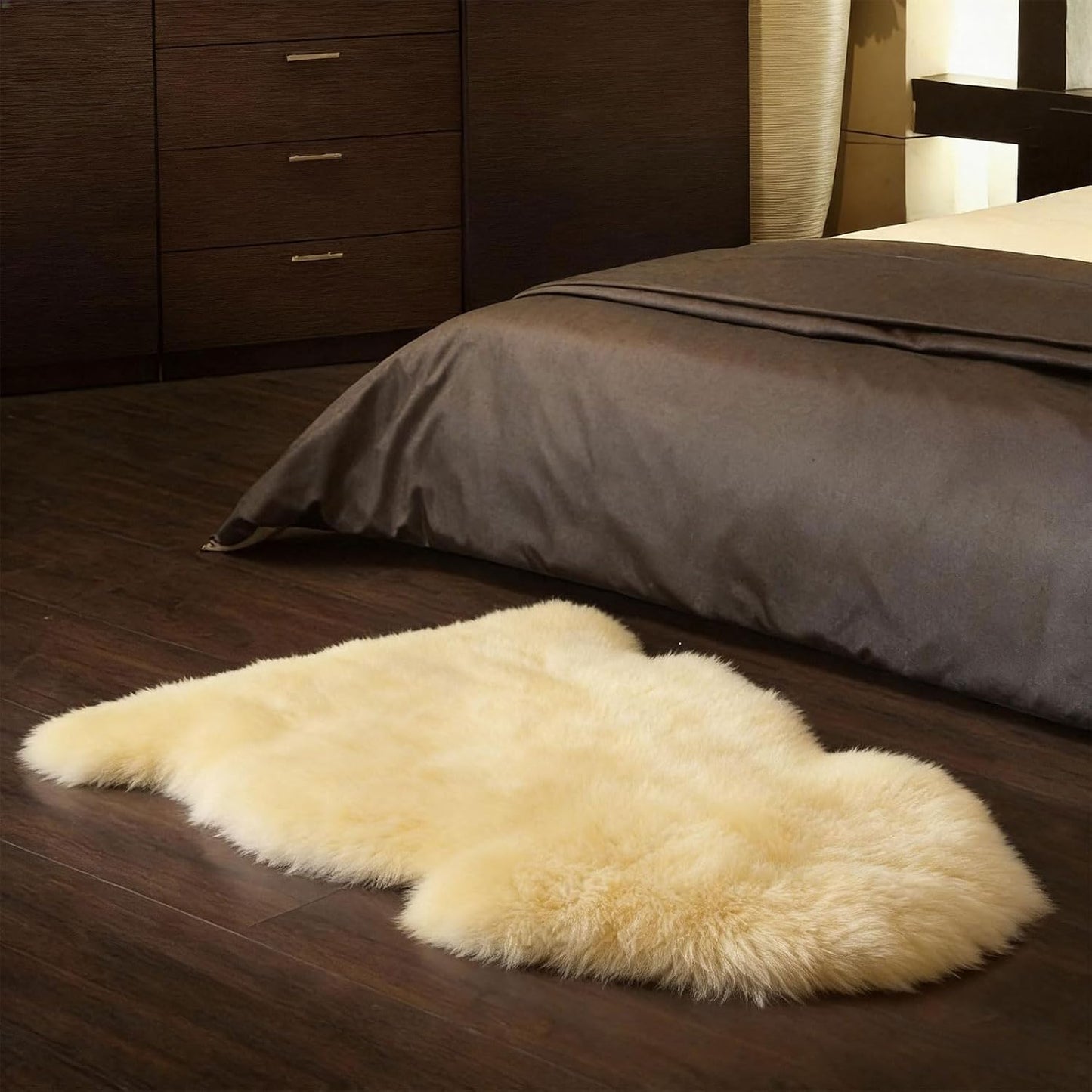 Alfombra piel de oveja suave 2x3.2ft para sala dormitorio