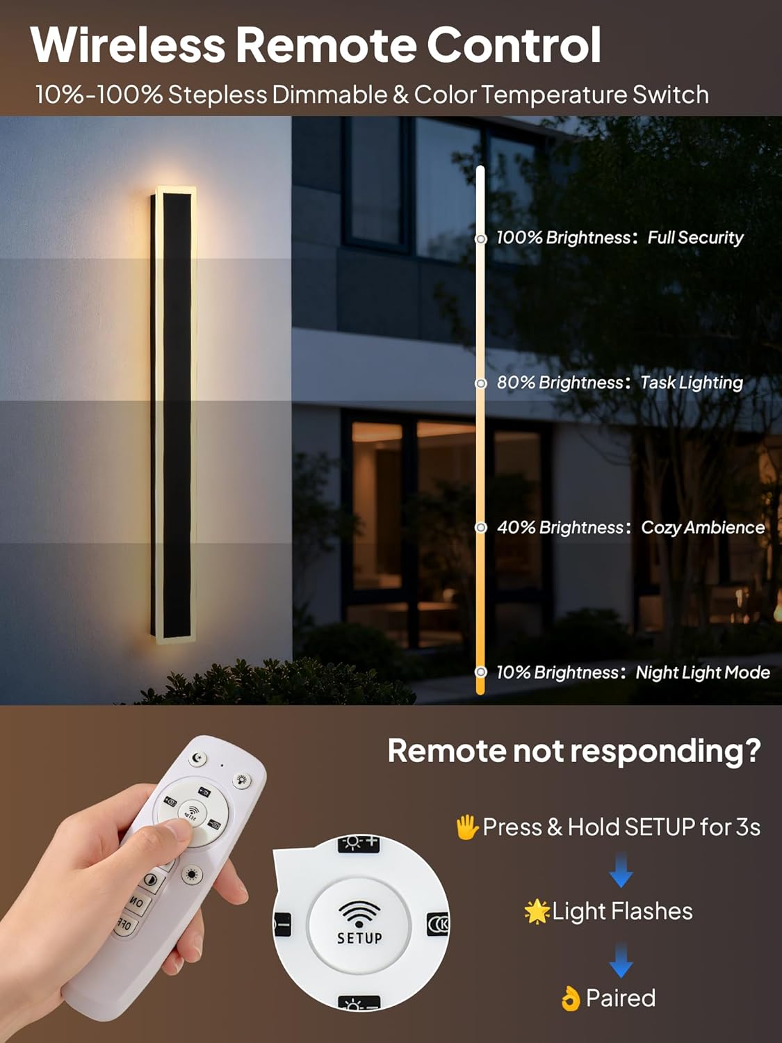 2 Luces Pared Exteriores Regulables 3CCT IP65