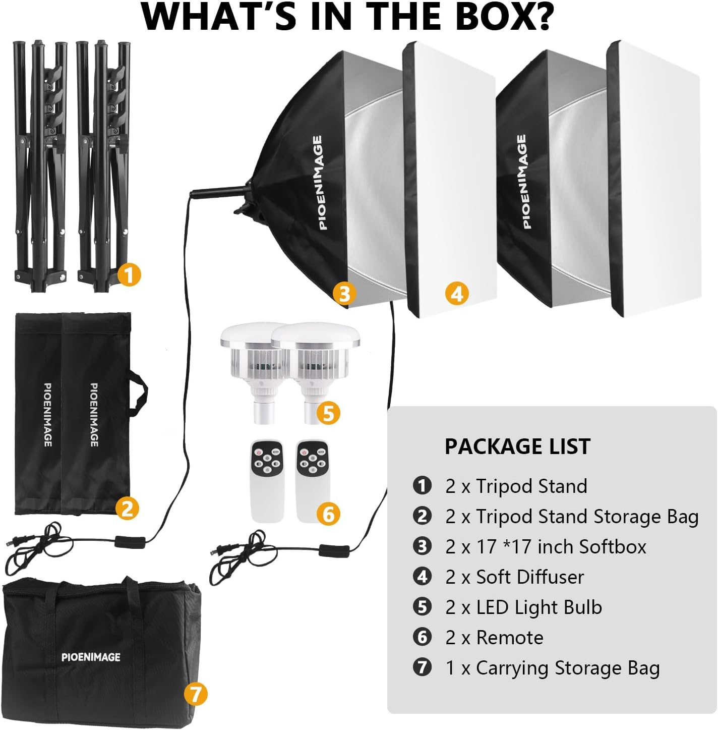 Kit Softbox 17x17pulg trípode plegable bombilla LED 85W