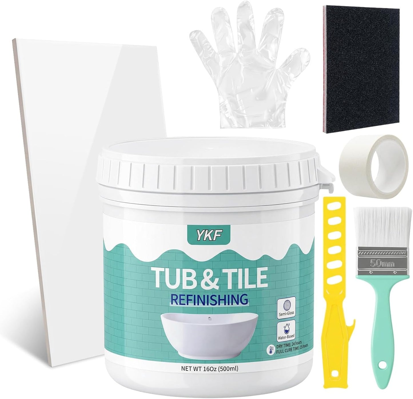 Kit reacabado bañera azulejos pintura alta adherencia 16oz