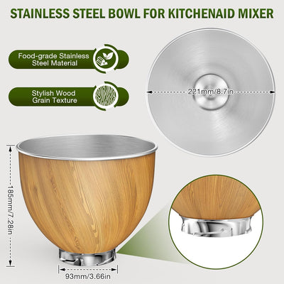 Tazón acero inox comp Kitchenaid 4.5-5qt con mango
