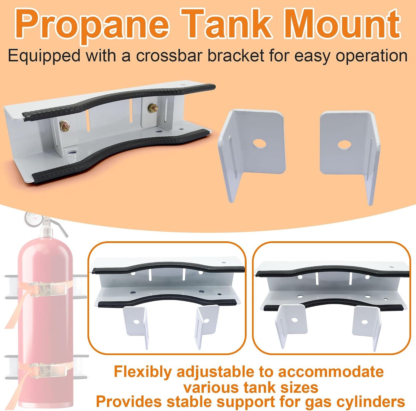 2 Soportes Tanque Propano Pared Correa 59pulg