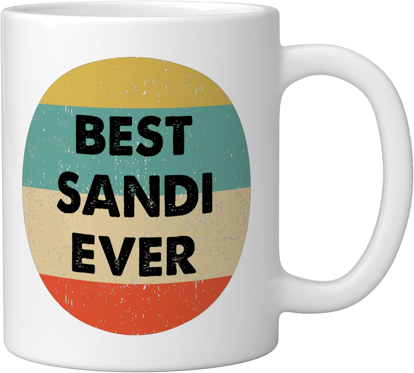 Taza de cerámica Sandi Name color blanco
