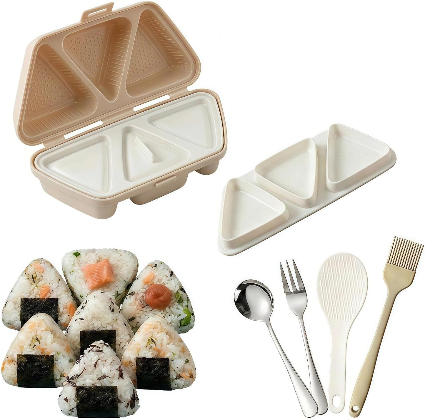 Molde Onigiri 6 en 1 con liberación fácil antiadherente