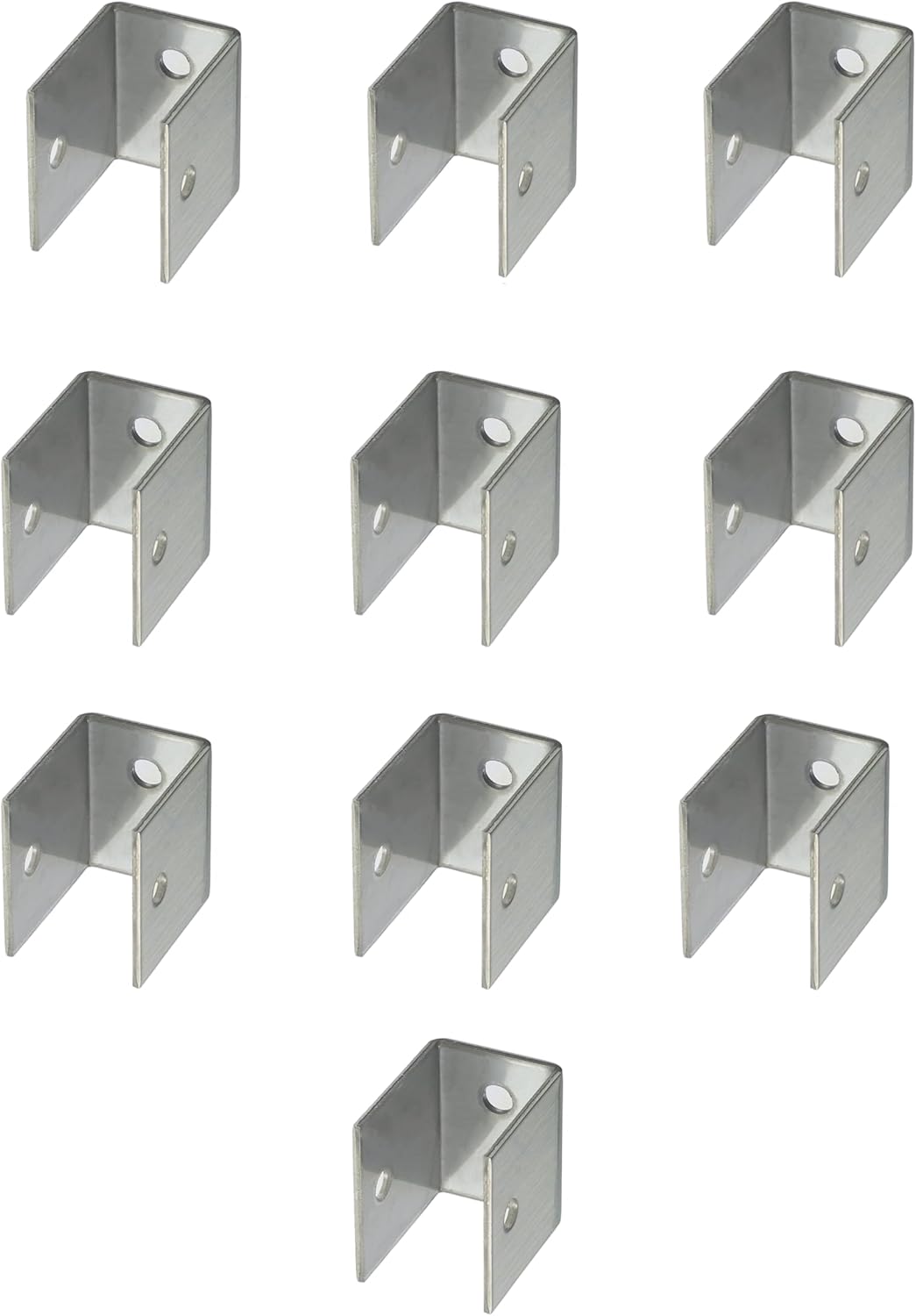 Soporte en U acero inox cepillado para paneles 1pulg set 10