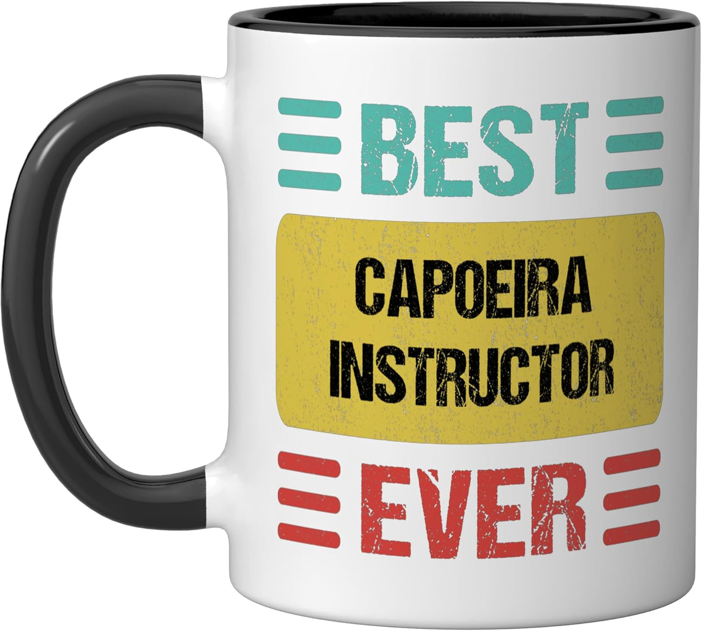 Taza cerámica para instructor de capoeira negra/blanca