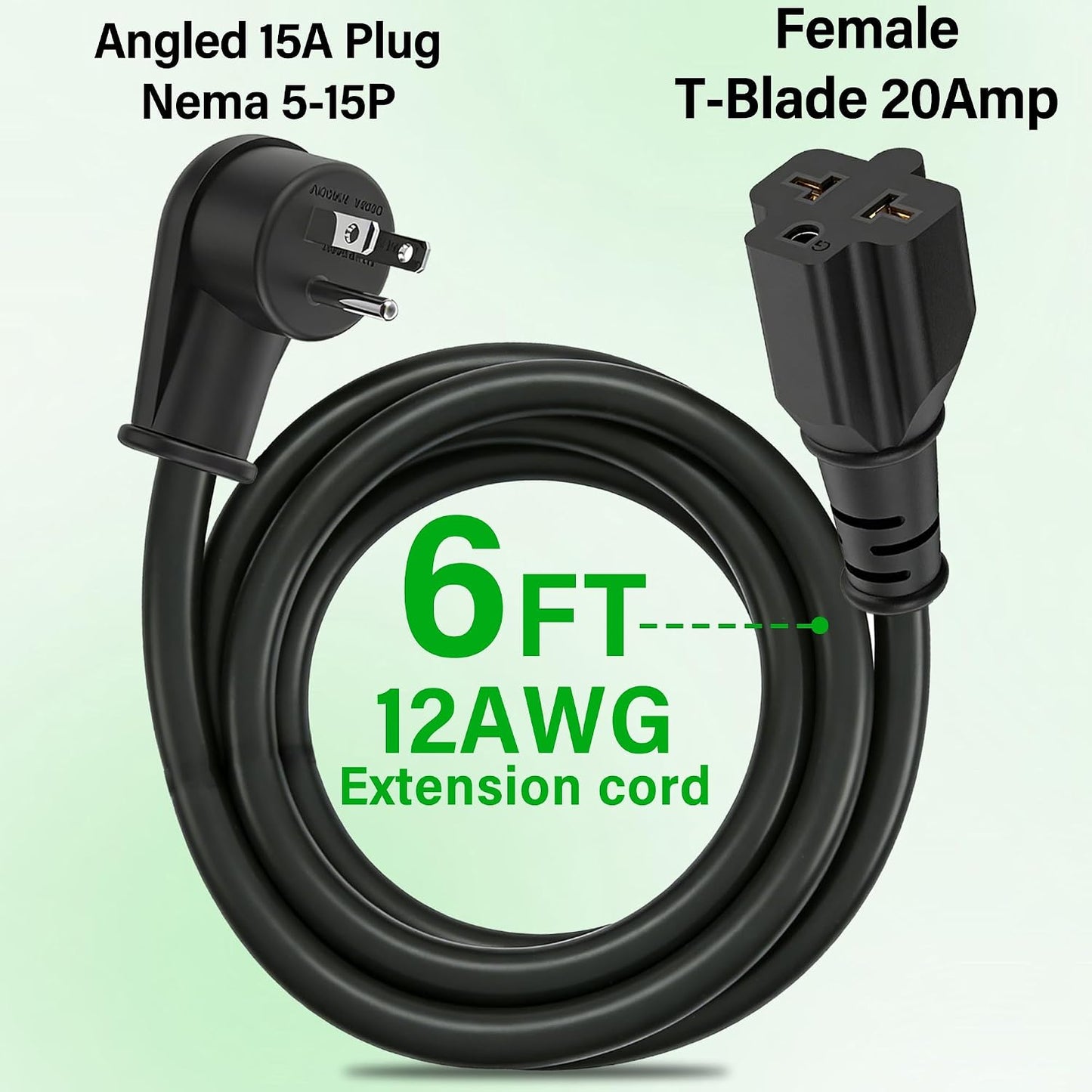 Cable adaptador NEMA 5-15P a 5-20R 6ft