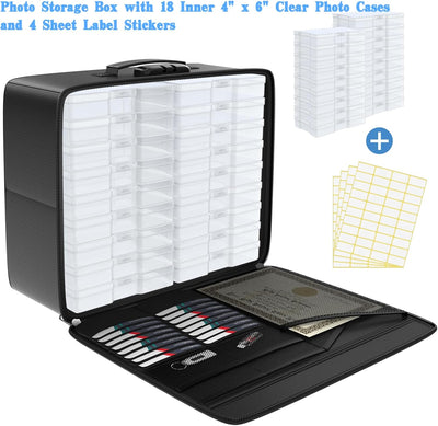 Caja fotos a prueba de fuego 4x6pulg organizador con cerradura