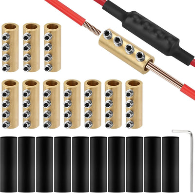 Kit 10 Tuercas Conector Cable 6AWG 80A Tubos Termorretractiles