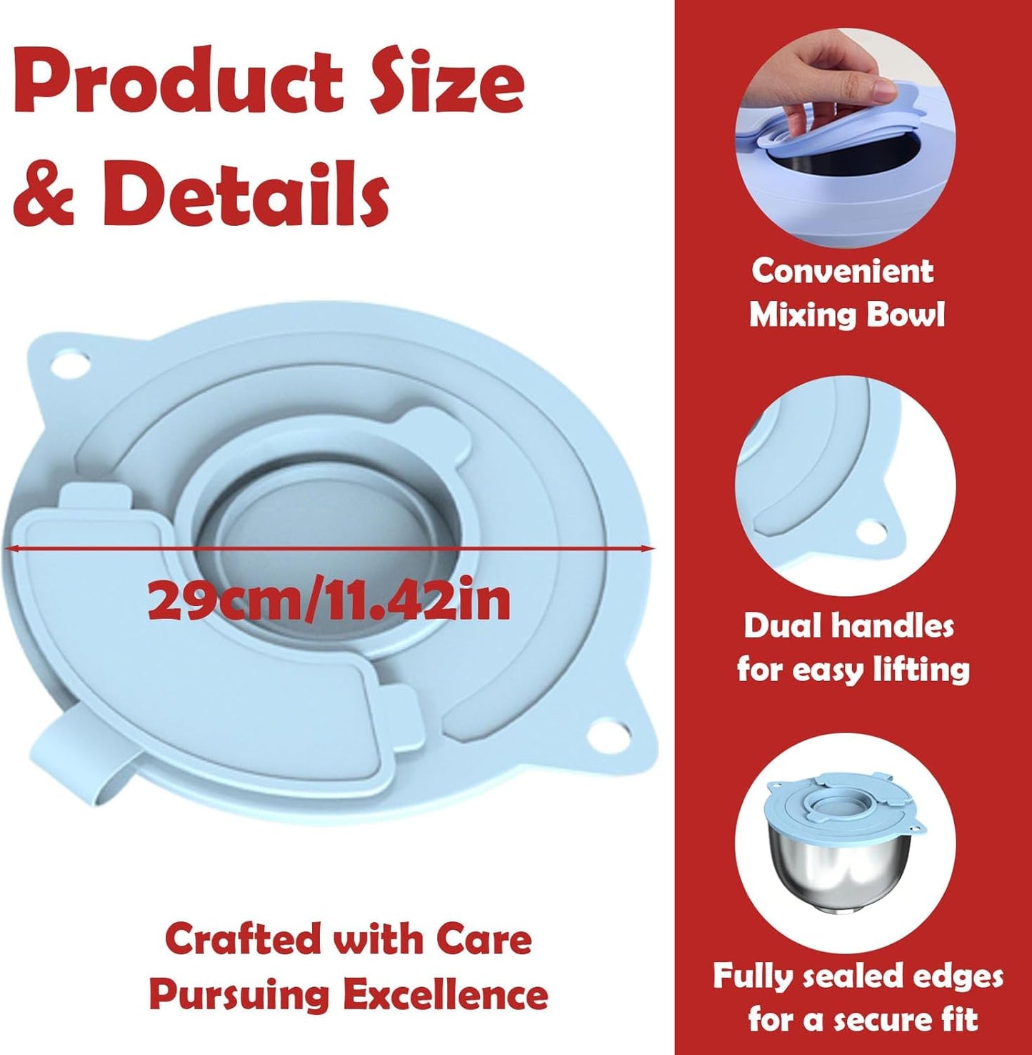 Protector silicona cubiertas tazones comp KitchenAid 4.5-5qt azul