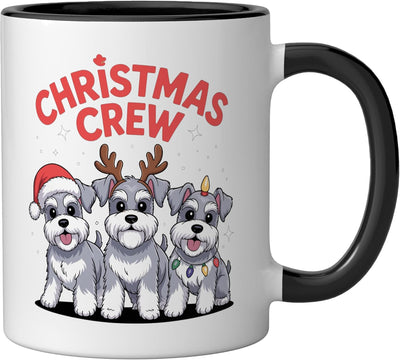 Taza cerámica para perro mini schnauzer navideño negro/blanco