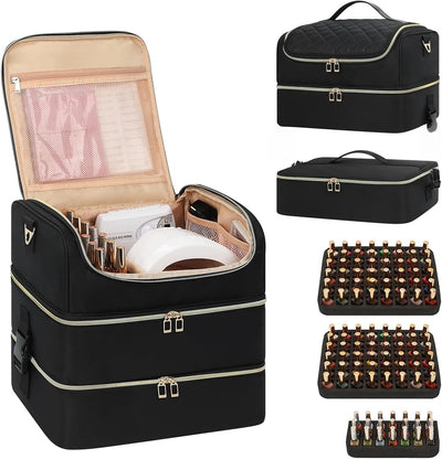 Organizador esmalte uñas 117 botellas 3 capas portátil