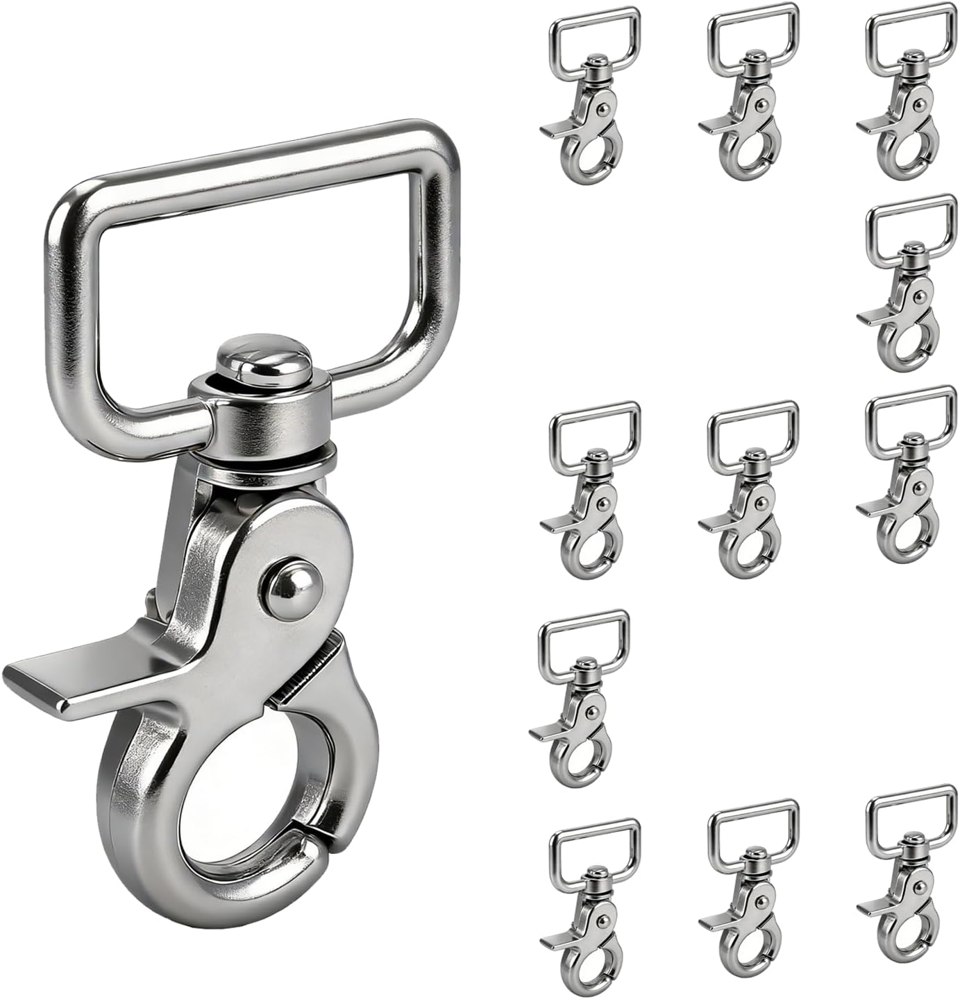 Ganchos giratorios metal paquete 12 gatillo resistente 360°