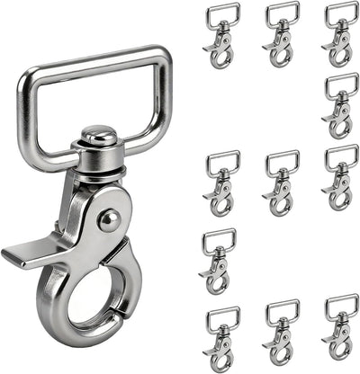 Ganchos giratorios metal paquete 12 gatillo resistente 360°