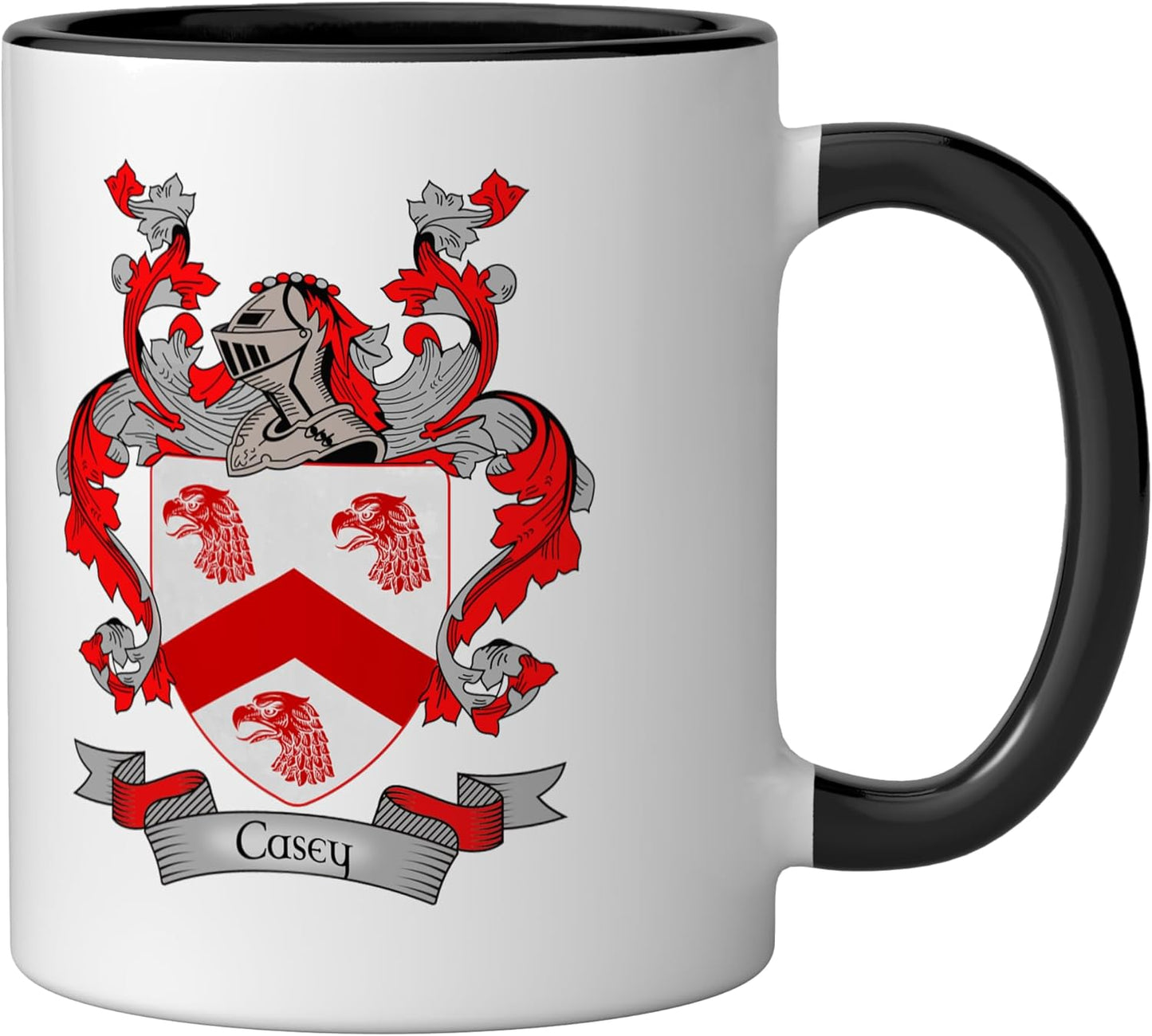 Taza cerámica Casey Crest en negro/blanco