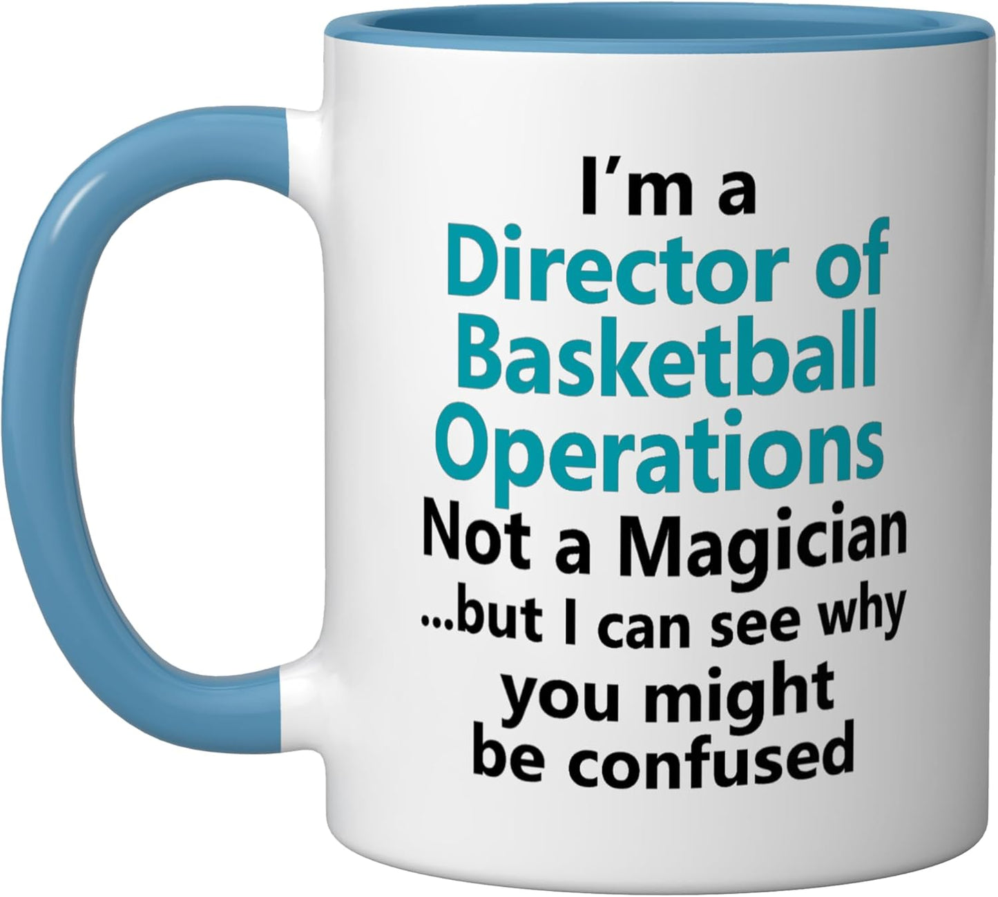 Taza cerámica de director de baloncesto DOBO equipo universitario azul/blanco