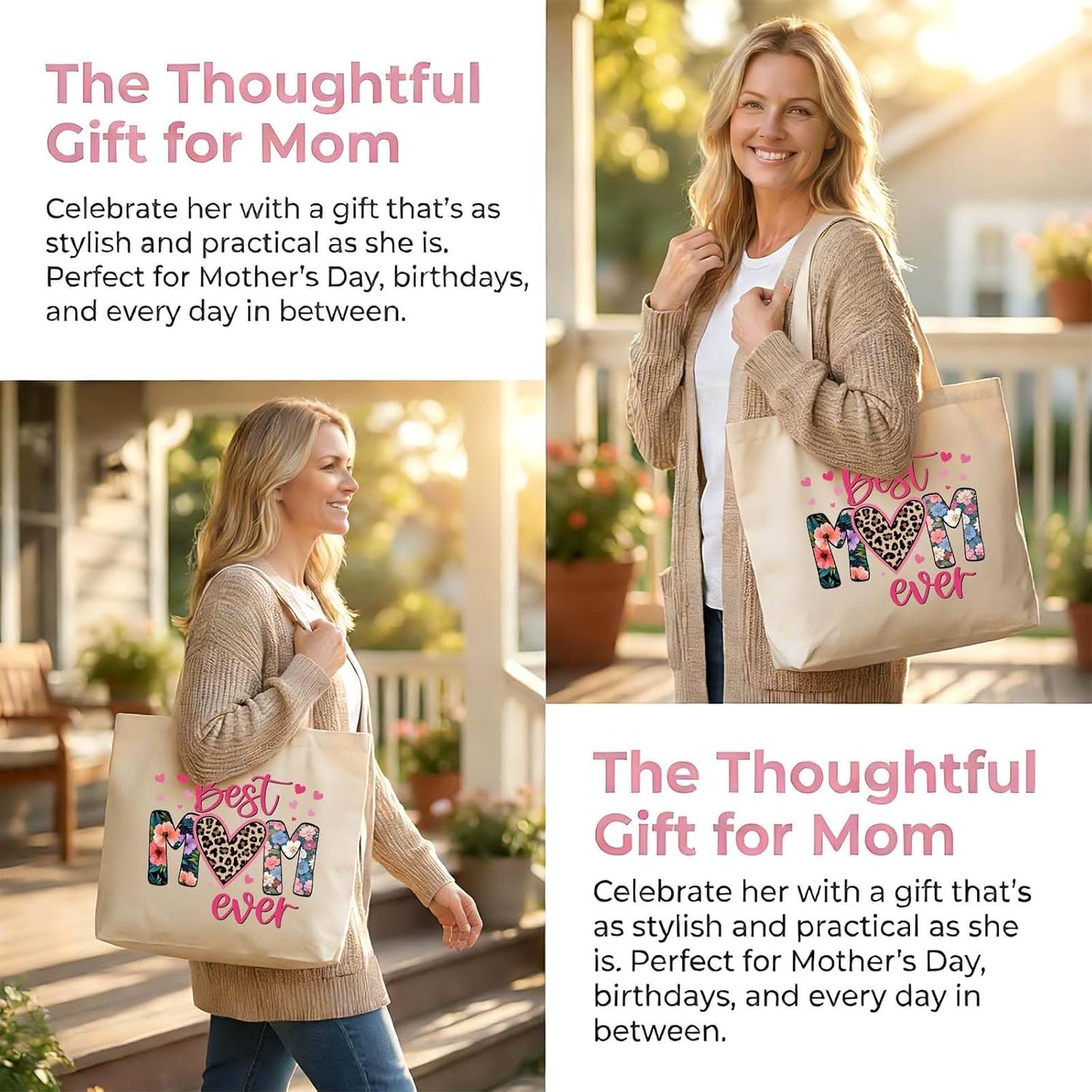 Bolsa tela flores regalo madre cumpleaños mujer
