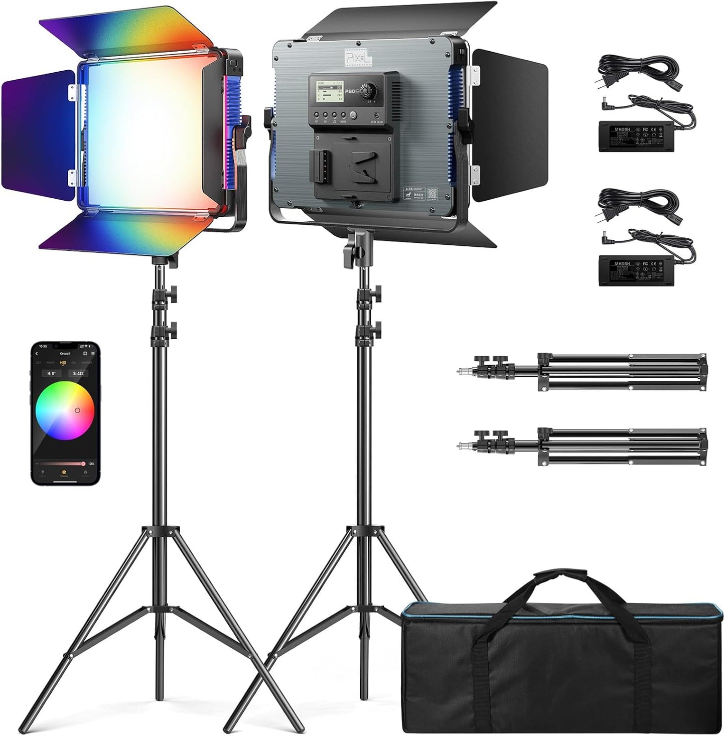 Kit iluminación LED RGB estudio CRI 97