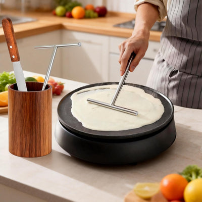 Paquete de 3 esparcidores de crepé y espátula de madera de 12"